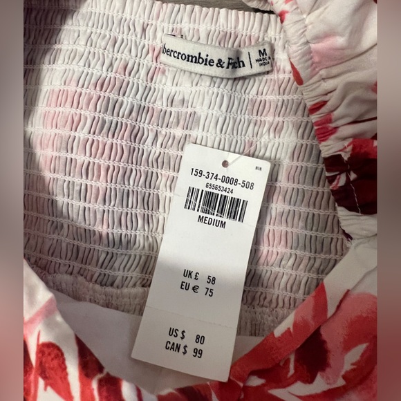 NWT Abercrombie & Fitch Emerson Floral Red Dress - Picture 3 of 3